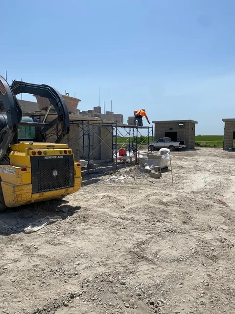 Pump-station block work in progress on a utility site