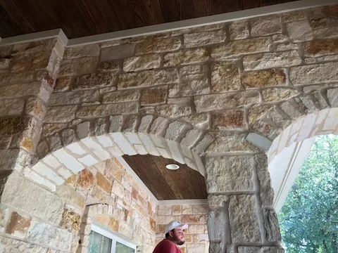 Finished stone entry archway